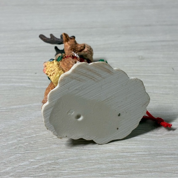 Vintage Santa Reindeer Ornament Classic Christmas Holiday Tree Decoration - Picture 6 of 8